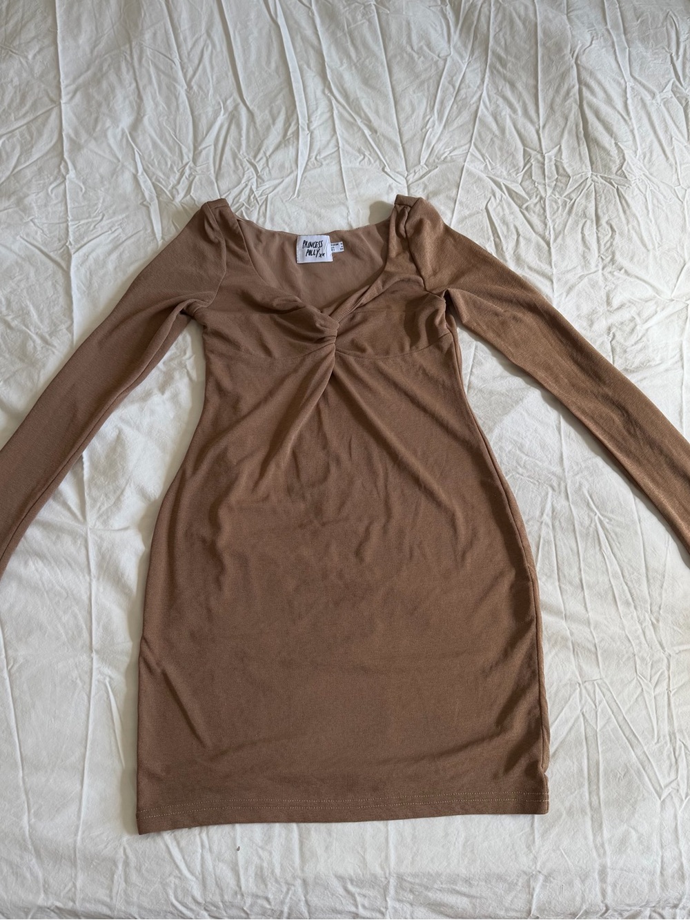 Princess Polly Taupe Twist Front Bodycon Dress